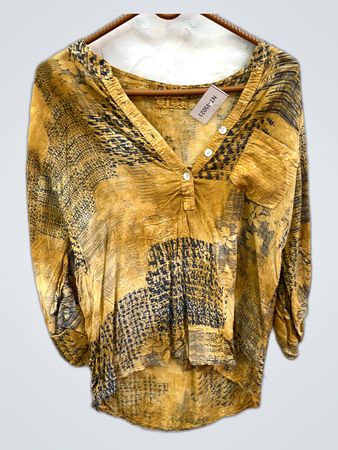 Mango Printed V-Neck Blouse
