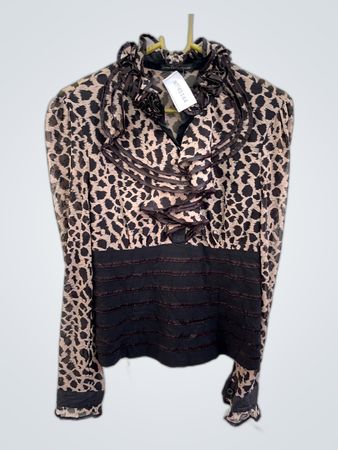 Luxe Collection Printed Ruffle Blouse