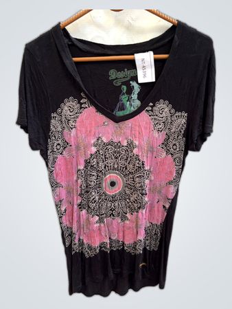 Desigual Printed V-Neck T-Shirt