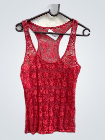 Red Lace Tank Top