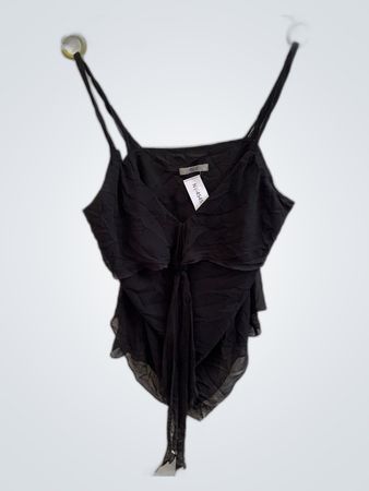 Marks & Spencer Black Sheer Ruffle Blouse