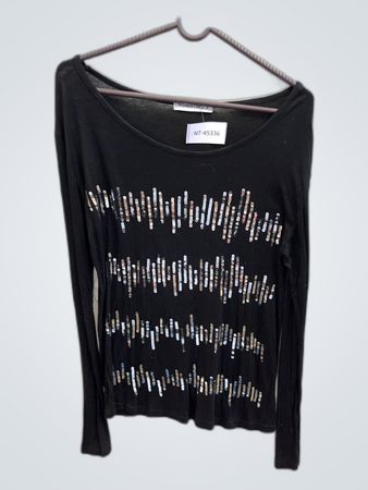 Women Only Black Embellished Long Sleeve Top