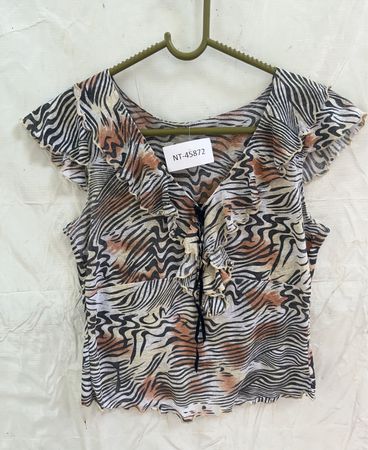 Printed Ruffle Blouse