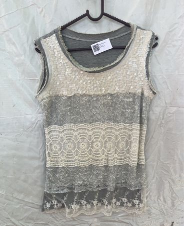 Sequined Gray Tank Top