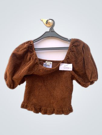 American Eagle Corduroy Puff Sleeve Blouse