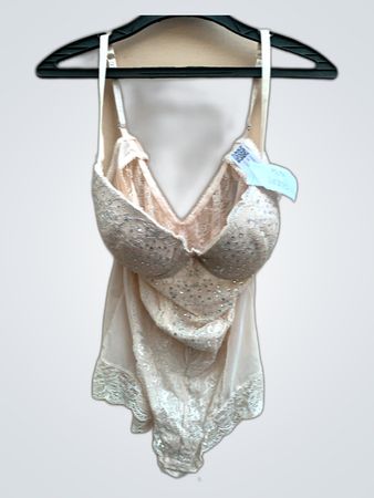 Nude Lace Sequin Bustier