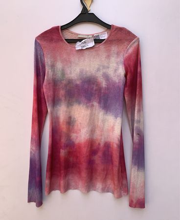 Zara Women's Pink Tie-Dye Long Sleeve Top