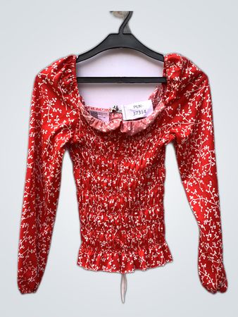 Red Floral Blouse