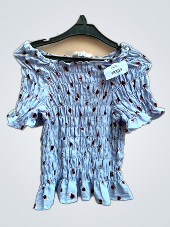 H&M Printed Ruffle Blouse