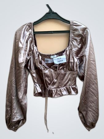 Lush Satin Ruffle Blouse
