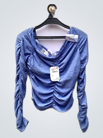 Elodie Blue Long-Sleeve Top