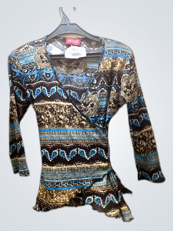LA City Printed Wrap Blouse