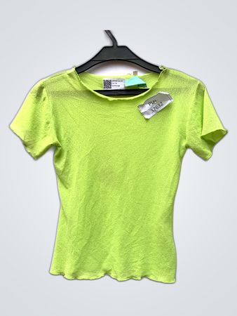 Faith Vintage Sheer Lime Green Blouse
