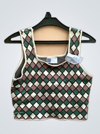 Argyle Cropped Tank Top