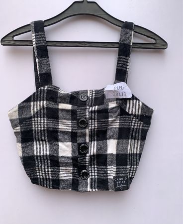Black and White Plaid Crop Top