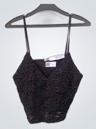 Zara Black Lace Crop Top