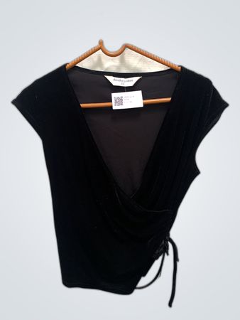 Dorothy Perkins Black Velvet Wrap Blouse