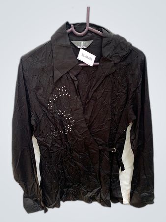 Ducal Black Beaded Wrap Blouse