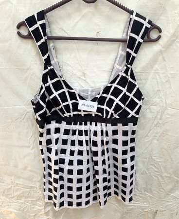 Promod Black and White Checkered Printed Camisole