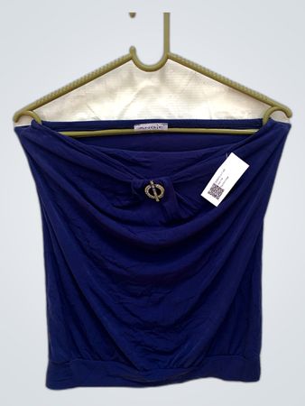 Angie Navy Draped Tank Top