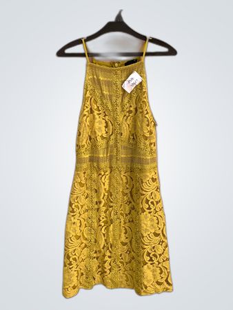Yellow Lace Mini Dress