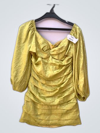 Collective Petite Yellow Satin Mini Dress