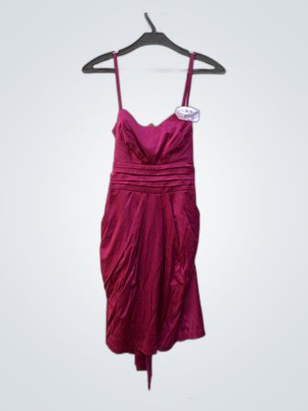 Purple Satin Strapless Mini Dress