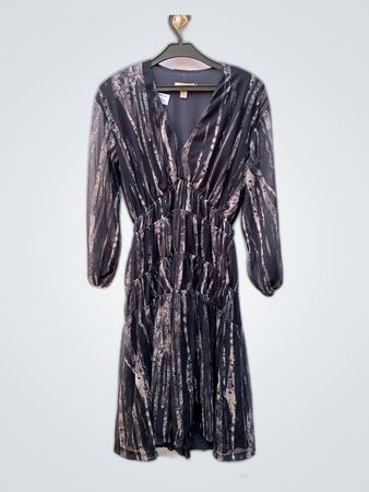 H&M Black Printed Midi Dress