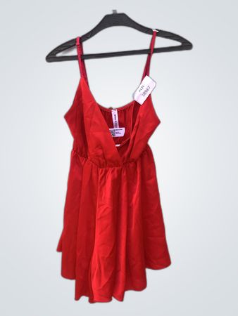 Red Satin Slip Dress