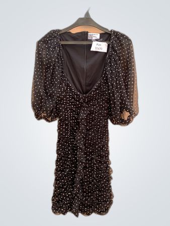 Zara Black Polka Dot Ruffled Mini Dress