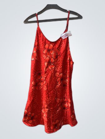 Red Printed Slip Dress