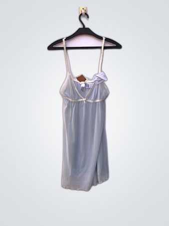 H&M Light Blue Lace Trim Slip Dress