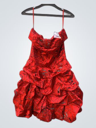 Red Ruffled Dress