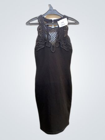Faith Vintage Black Lace Mini Dress