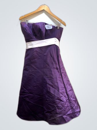 Purple Formal Dress with White Sash