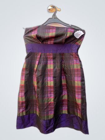 Next Strapless Plaid Mini Dress