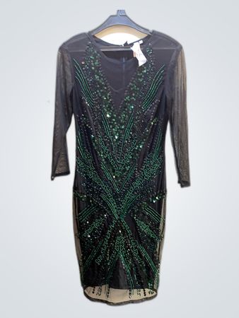 Sequined Black Dress