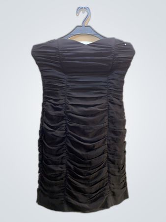 H&M Black Strapless Ruched Mini Dress