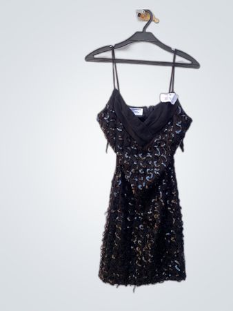 Faith Black Sequin Mini Dress