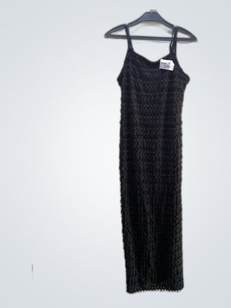 Black Crochet Maxi Dress