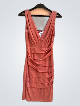 Orsay Rust Sequin Ruched Mini Dress
