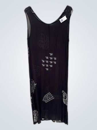 Unbranded Black Sheer Embroidered Maxi Dress