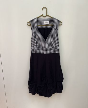 Patrice Bre'al Black and White Gingham Dress