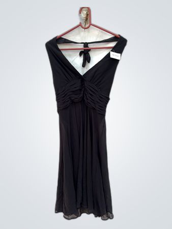 Black Sleeveless Ruched Mini Dress