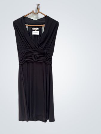 Evan Picone Black Wrap Midi Dress