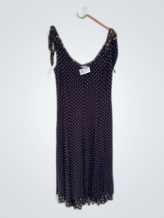 I Blues Black Polka Dot Midi Dress