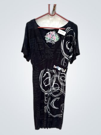 Black Printed Mini Dress