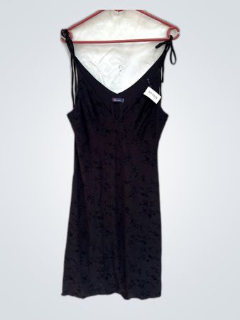 Loren Black Beaded V-Neck Mini Dress