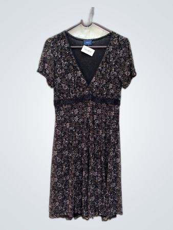 Mexx Floral Lace Trim Midi Dress