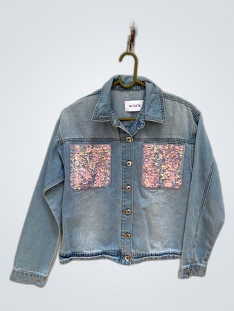 Unbranded Denim Jacket with Sequin Pockets
